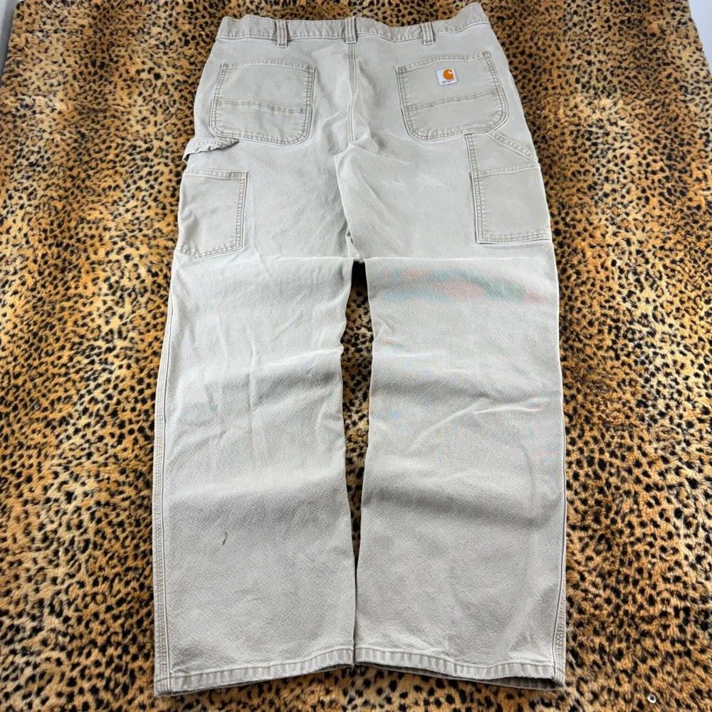 Carhartt Relaxed Fit Carpenter Pants Tan Khaki Baggy Workwear 40x34